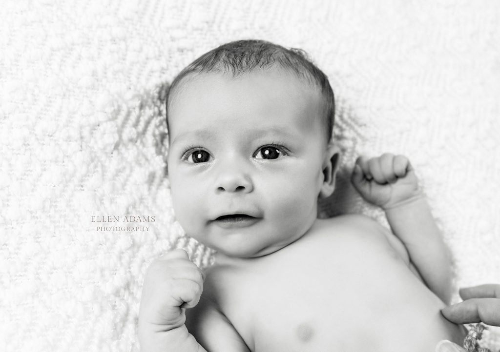 This is a newborn photography image of an older newborn baby captured by Ellen Adams Photography.