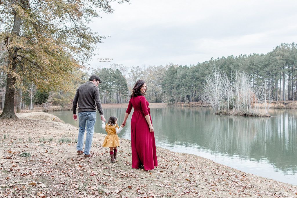 Family picture at Hays Nature Preserve in Huntsville, AL by Ellen Adams Photography.
