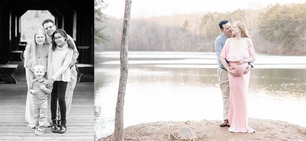 Covered bridge family photography by Ellen Adams Photography.